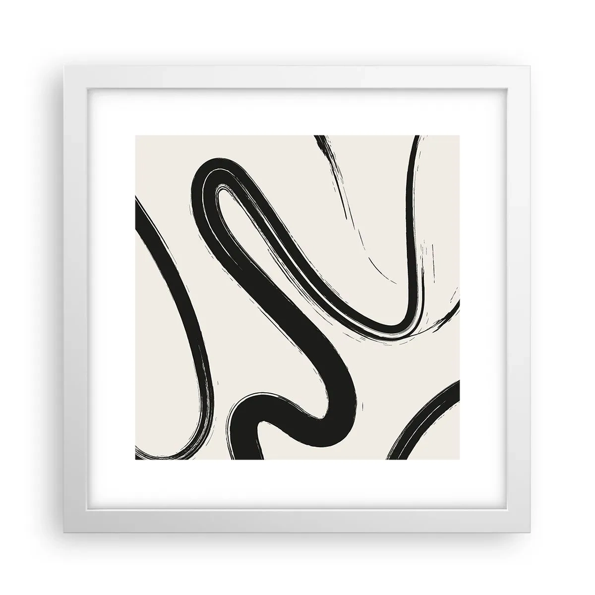 Plagát v bielom ráme - Čiernobiely rozmar - 30x30 cm