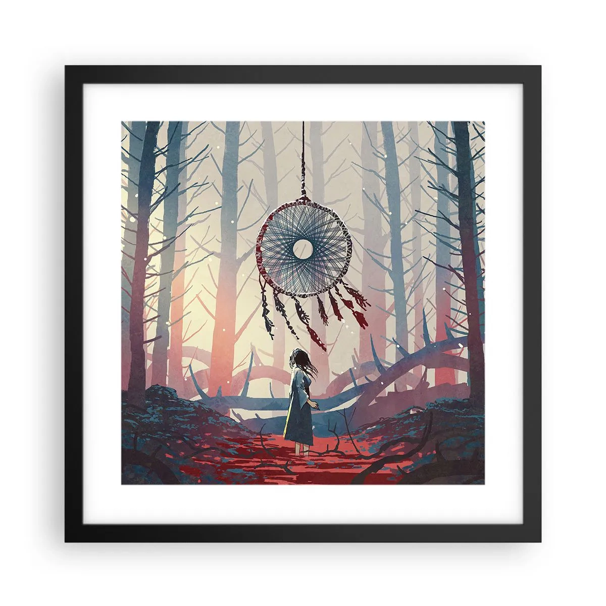 Plagát v čiernom ráme - Tajný rituál šťastia - 40x40 cm