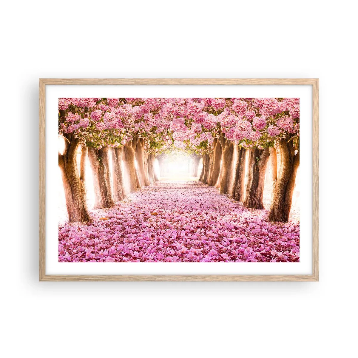 Plagát v ráme zo svetlého duba - Cesta do raja - 70x50 cm