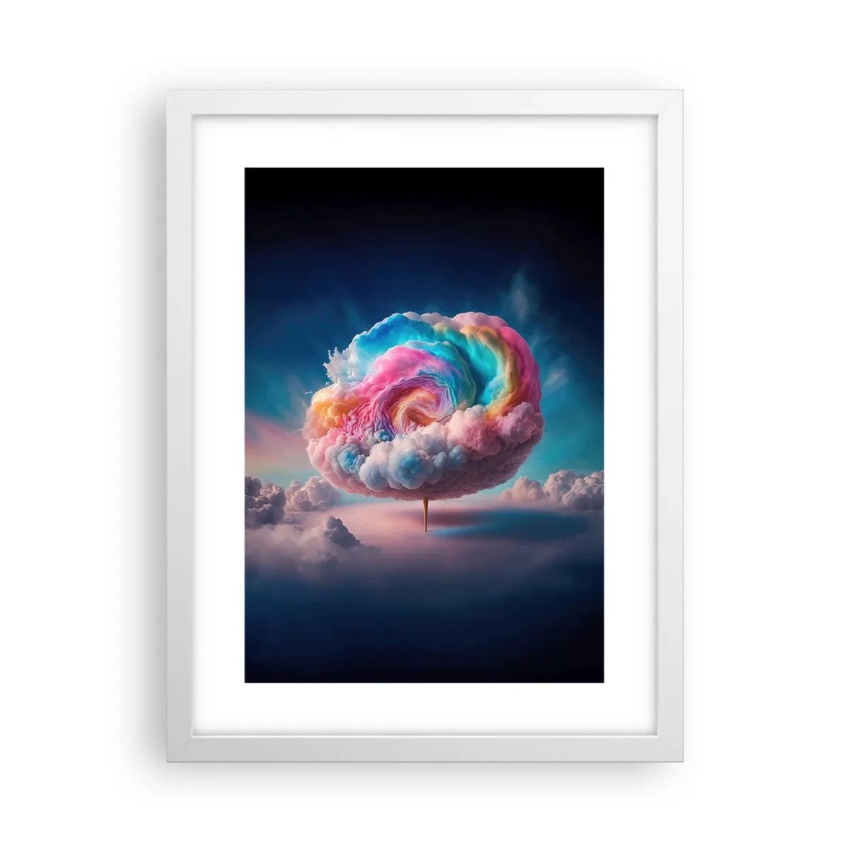 Plagát v bielom ráme - Sen o zábavnom parku - 30x40 cm