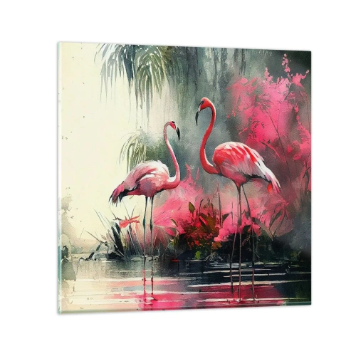 Obraz na skle - Hodiny prírodného kúzla - 70x70 cm