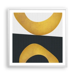 Plagát v bielom ráme - Po prvé: zlato - 60x60 cm