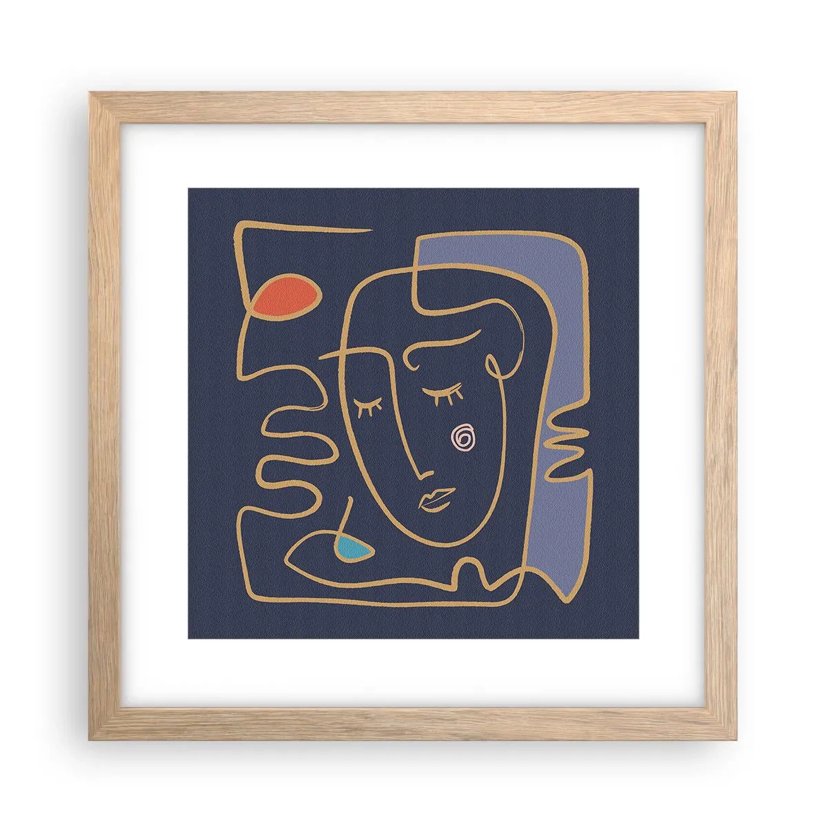 Plagát v ráme zo svetlého duba - V zádumčivosti - 30x30 cm