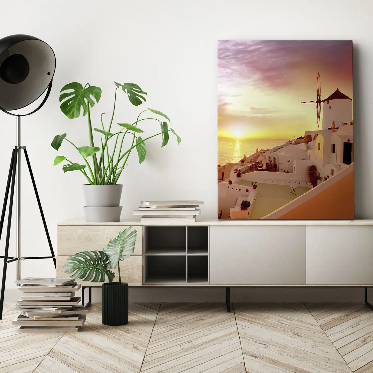 Obraz na plátne - Rozplynúť sa v bielej a zlatej - 50x70 cm