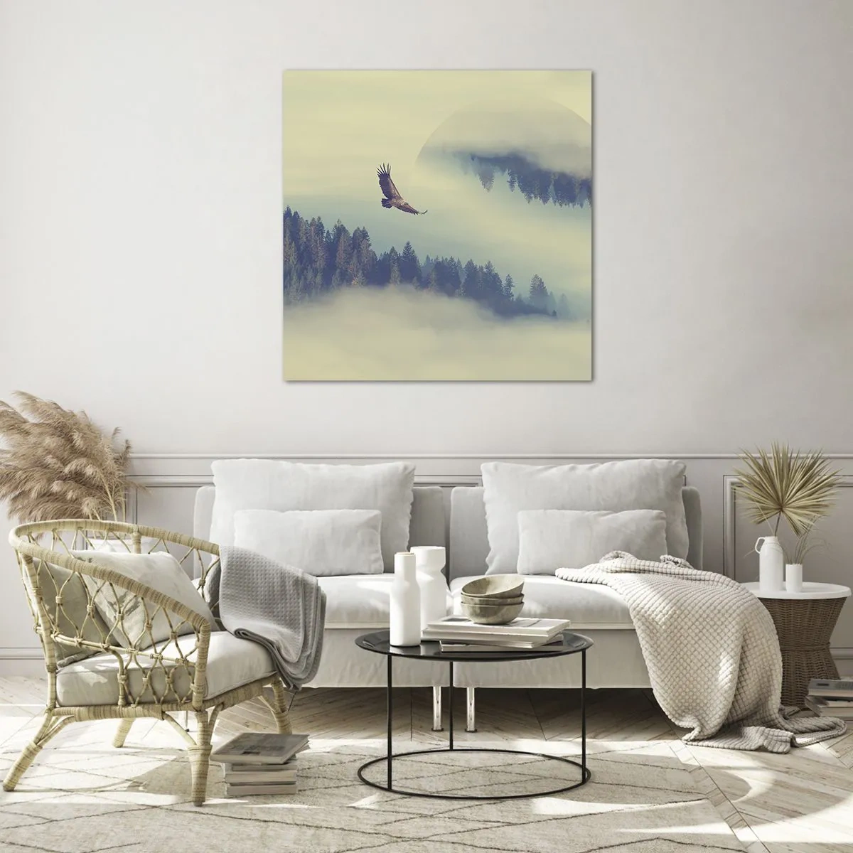 Obraz na skle - Videla som tieň orla - 40x40 cm