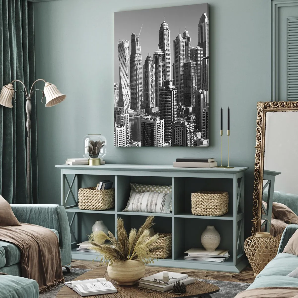 Obraz na plátne - Mesto nad púšťou - 55x100 cm