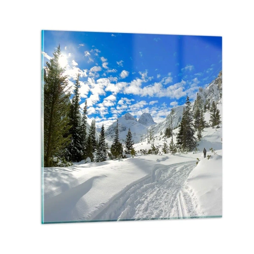 Obraz na skle - V snehu a na slnku - 30x30 cm
