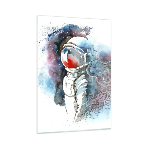 Obraz na skle - Sám s vesmírom - 50x70 cm