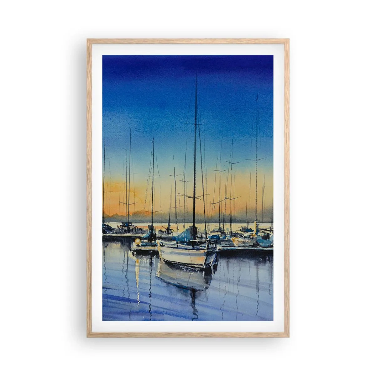 Plagát v ráme zo svetlého duba - Koniec dobrého dňa - 61x91 cm
