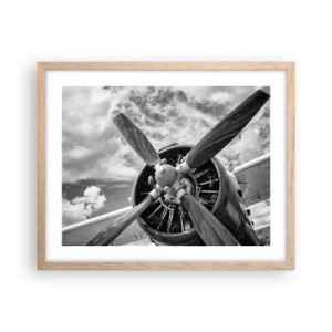 Plagát v ráme zo svetlého duba - Dobyvateľ oblohy - 50x40 cm
