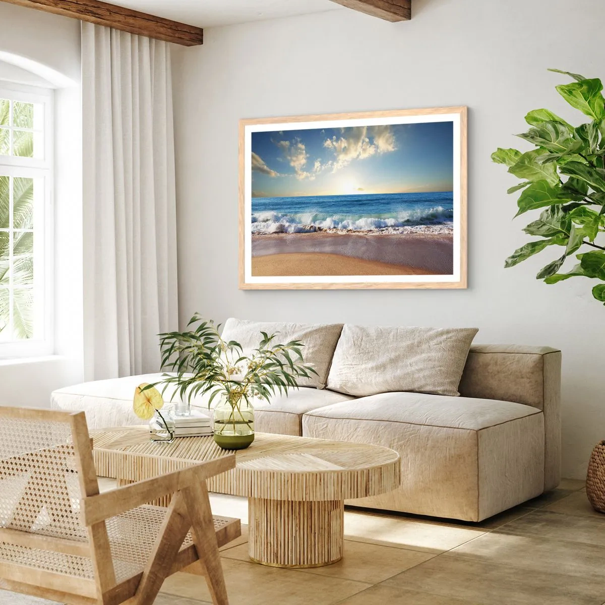 Plagát v ráme zo svetlého duba - Pohyb a nehybnosť zároveň - 50x40 cm