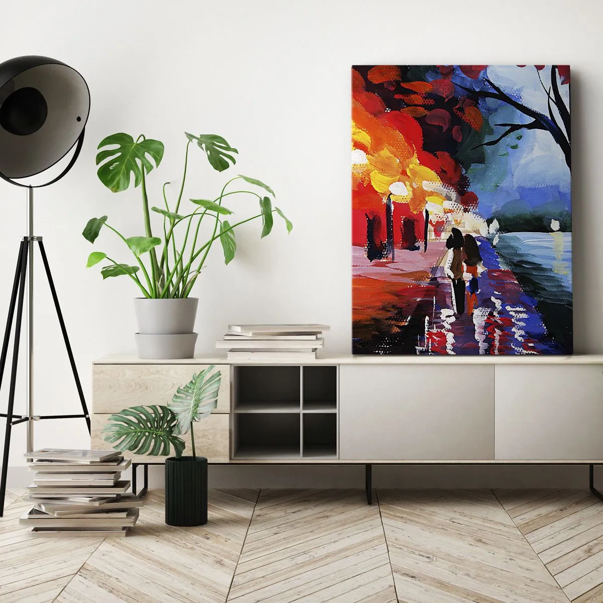 Obraz na plátne - Horúca jeseň v parku - 45x80 cm