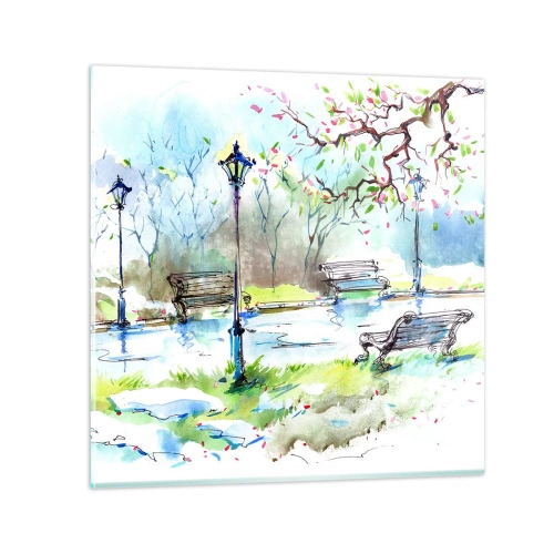 Obraz na skle - Kúzlo parkového ticha - 30x30 cm