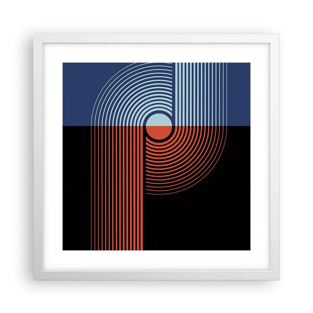 Plagát v bielom ráme - V geometrickom objatí - 40x40 cm
