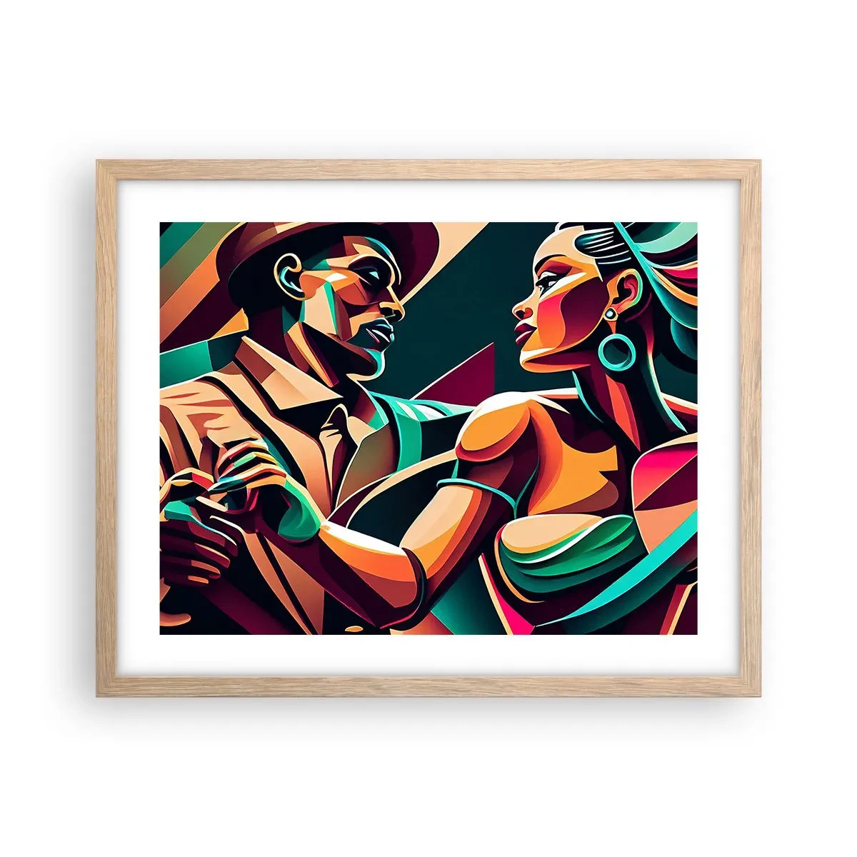 Plagát v ráme zo svetlého duba - V rytme srdca - 50x40 cm