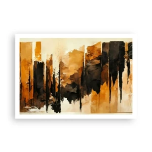 Plagát - Harmónia čiernej a zlatej - 100x70 cm