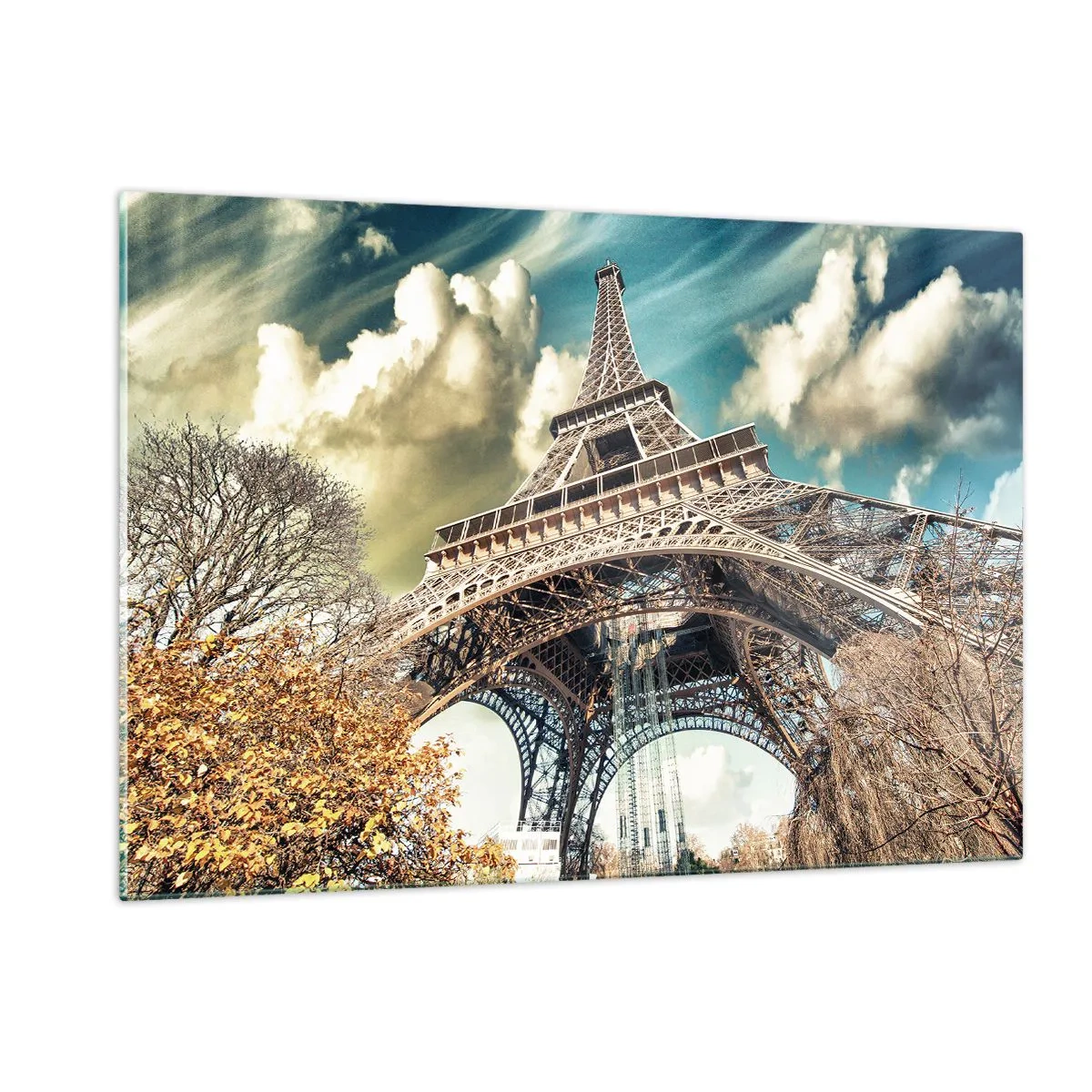 Obraz na skle - A na jeseň v Paríži… - 120x80 cm