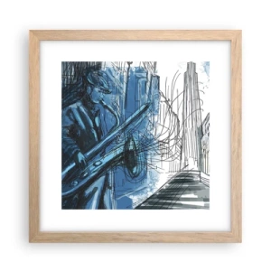 Plagát v ráme zo svetlého duba - Mestská rapsódia - 30x30 cm