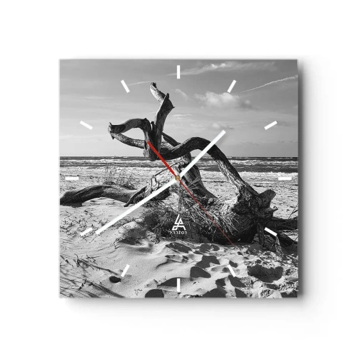 Nástenné hodiny - Morská socha - 30x30 cm