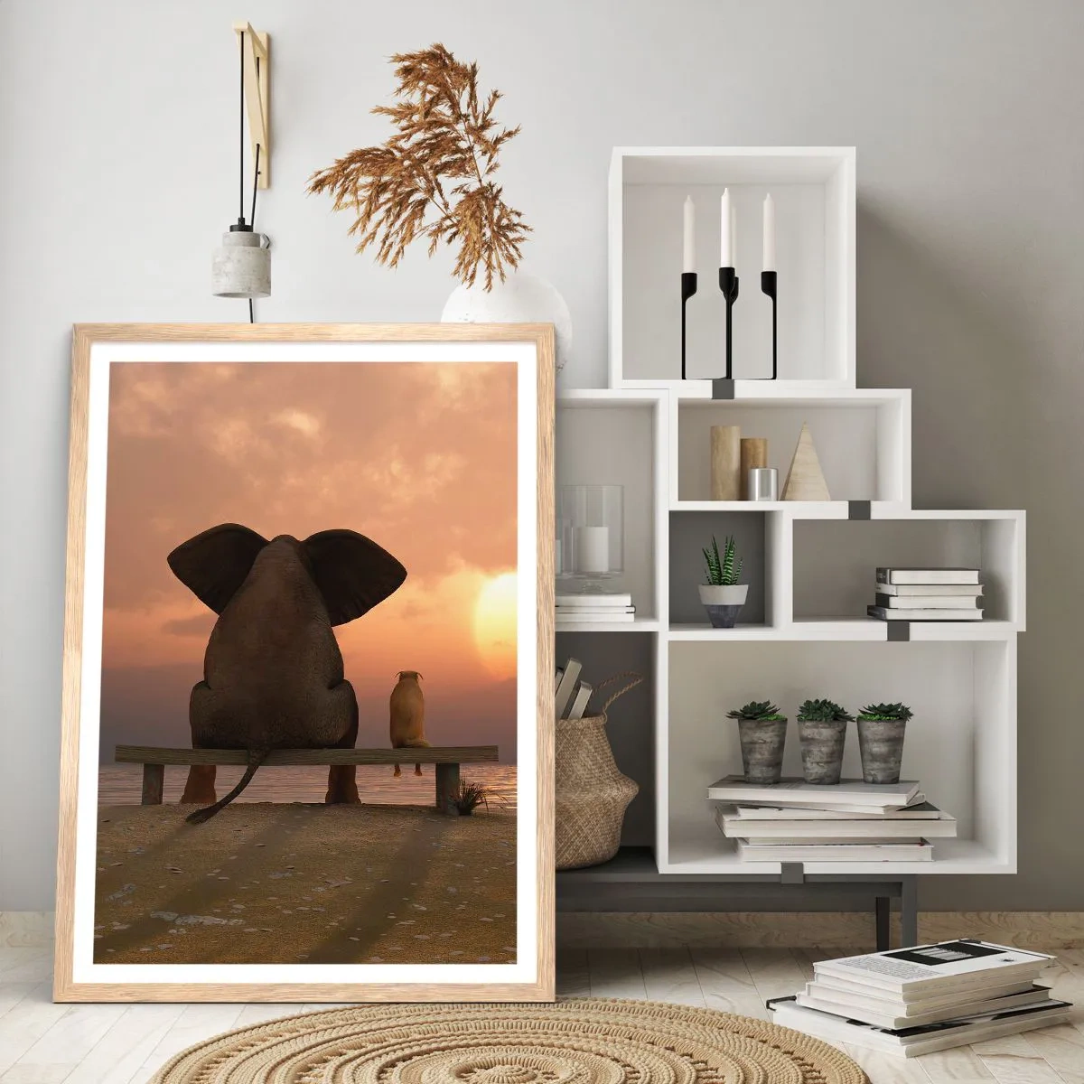 Plagát v ráme zo svetlého duba - Je skvelé spolu mlčať - 70x100 cm