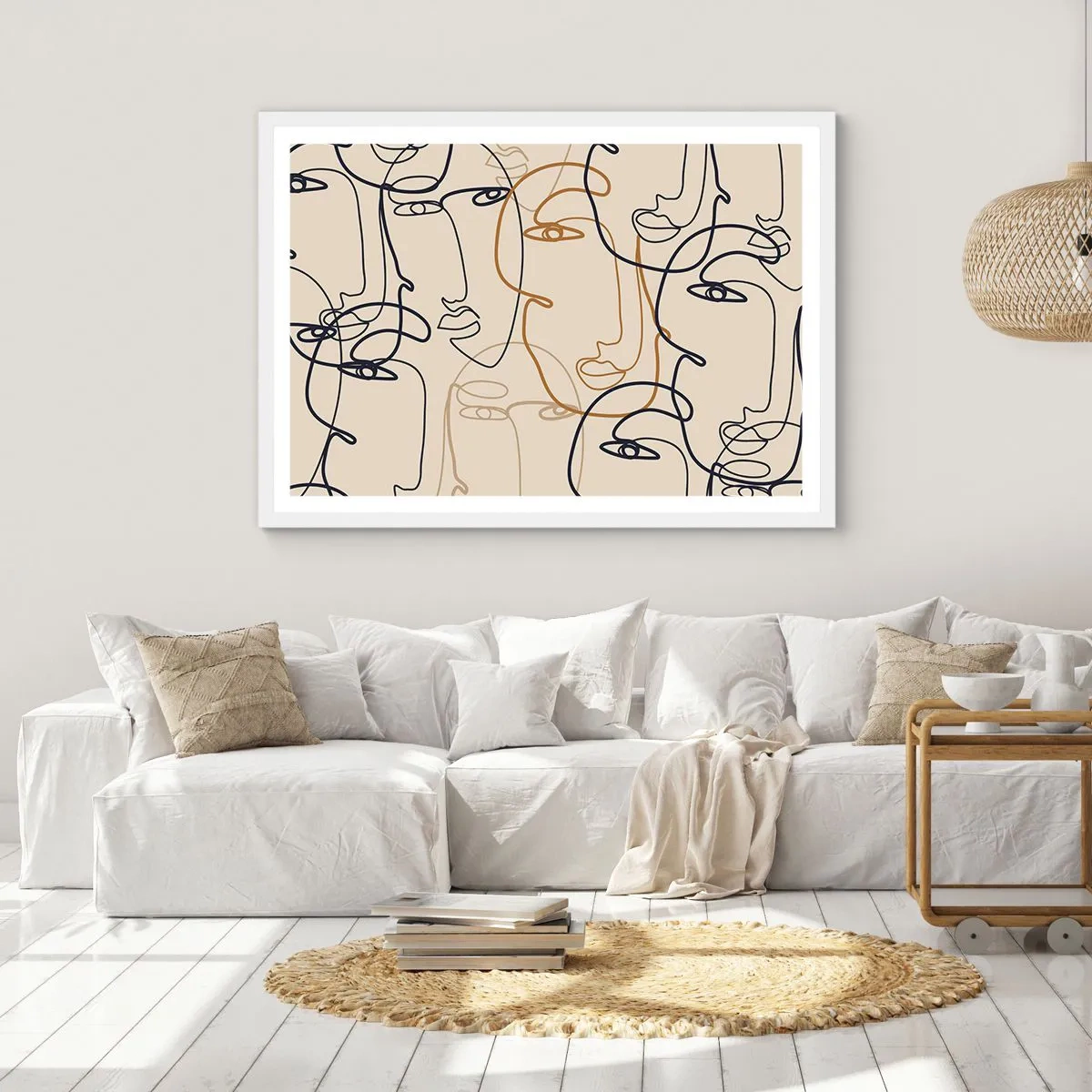 Plagát v bielom ráme - Portrét znásobený - 100x70 cm