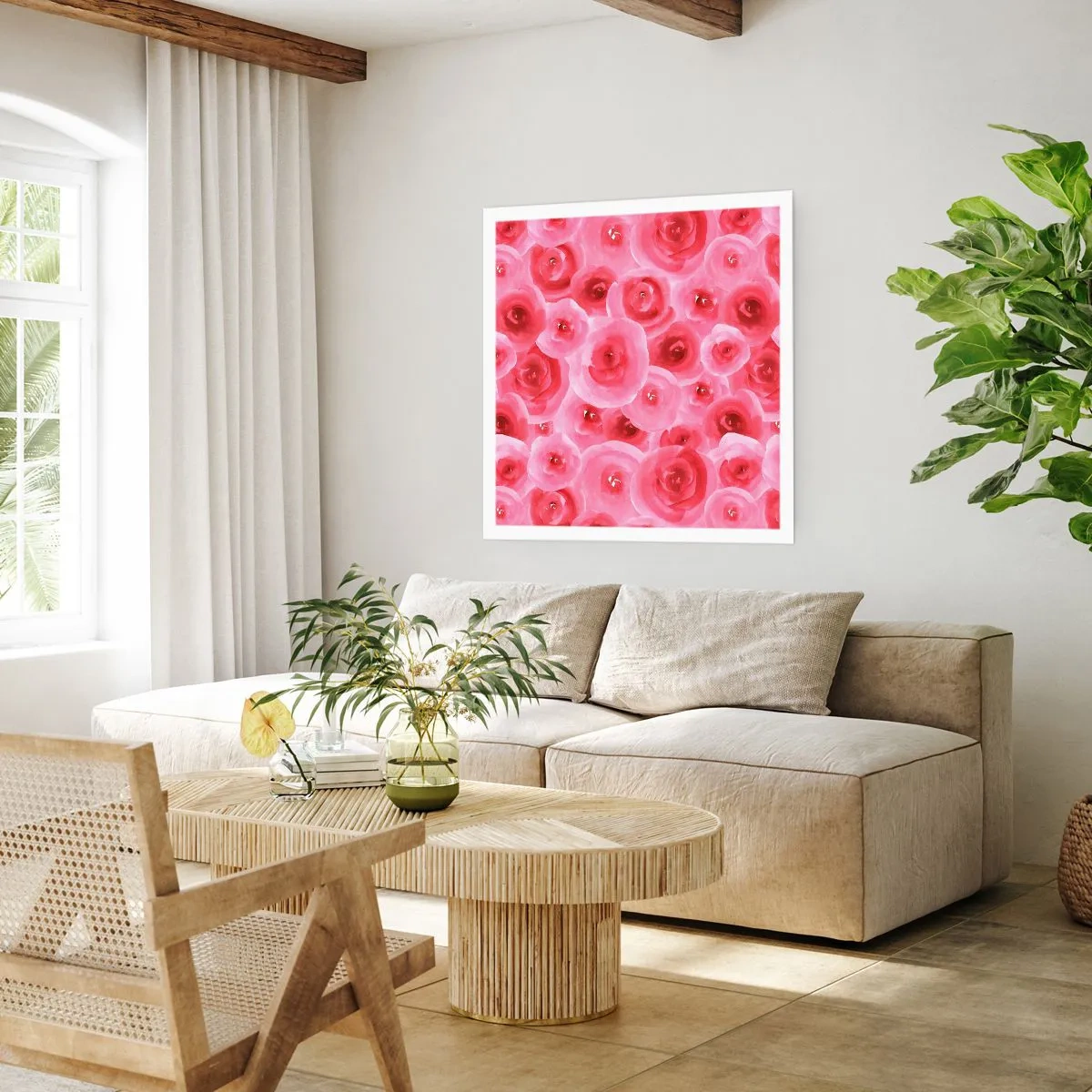 Plagát - Ruže dole aj hore - 60x60 cm
