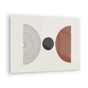 Obraz na skle - Abstraktné geometrické tvary na svetlom pozadí - 70x50cm - V centre pozornosti - Moderná nástenná dekorácia do obývacej izby a spálne ARTTOR