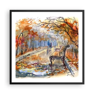 Plagát v čiernom ráme - Spoločne putovať jeseňou - 60x60 cm