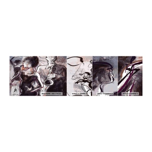 Vzorka samolepiacej fototapety Deluxe Sticker - Rozplynúť sa v hudbe - Hudba, Jazz, Tancujte - 100x30 cm