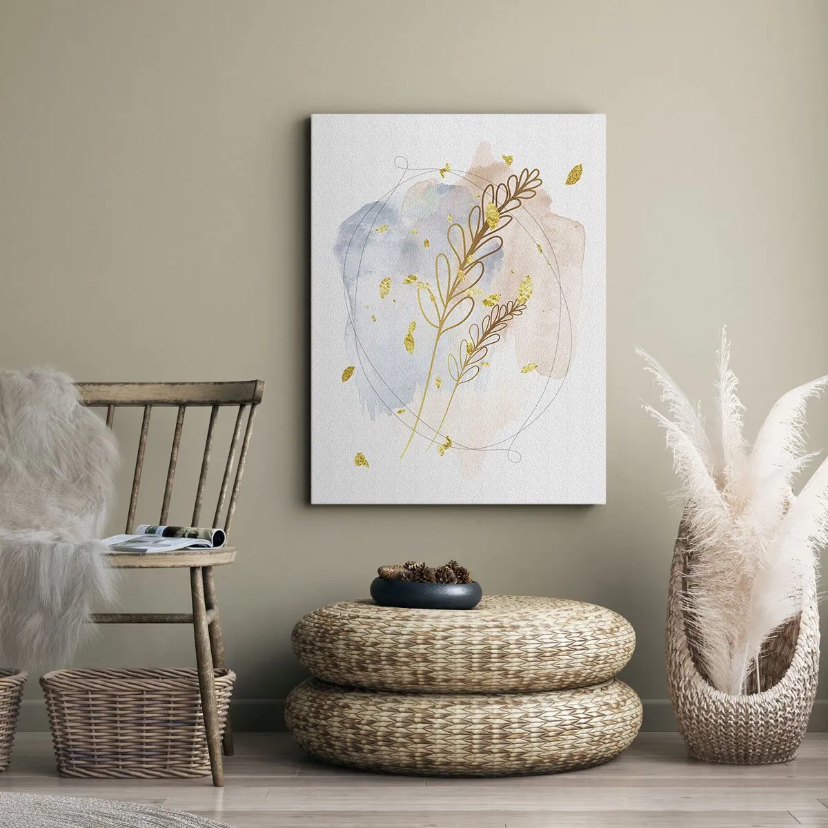 Obraz na plátne - Zlatý závan - 55x100 cm