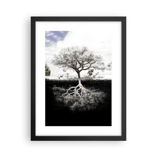 Plagát v čiernom ráme - Objavenie podstaty sveta - 30x40 cm