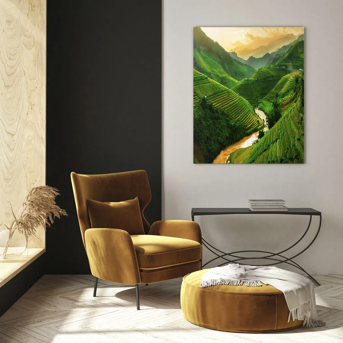 Obraz na skle - Vietnamské údolie - 50x70 cm