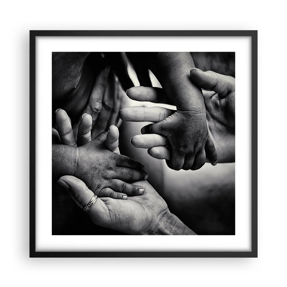 Plagát v čiernom ráme - Byť človekom - 50x50 cm