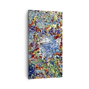 Obraz na plátne - Vitráž s kvapkami - 55x100 cm