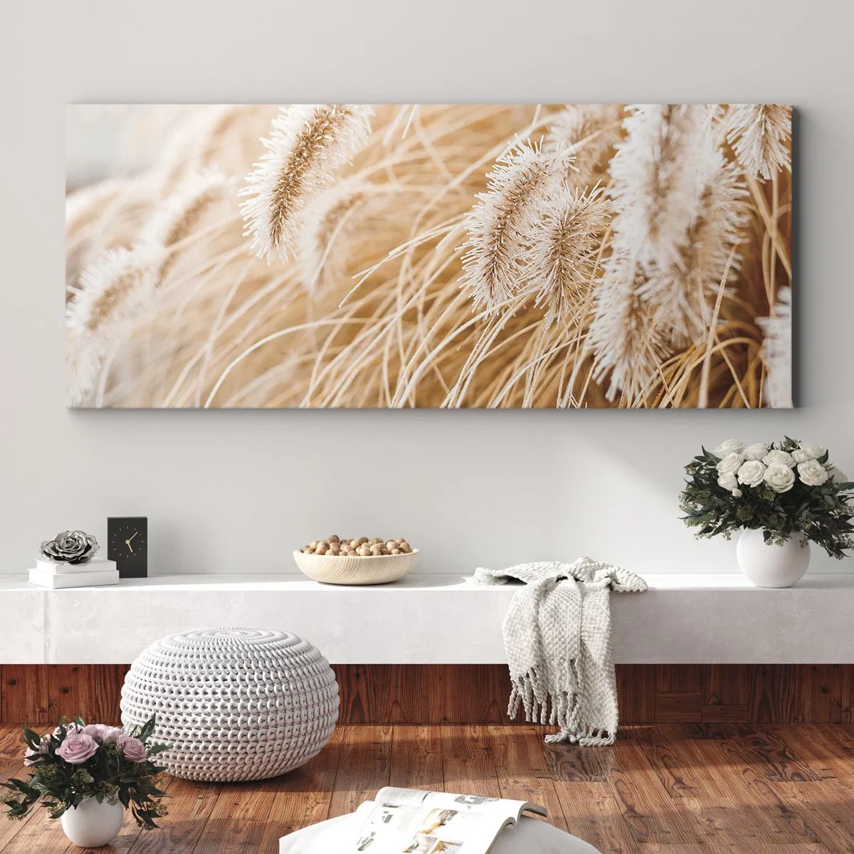 Obraz na plátne - Zlaté šušťanie tráv - 160x50 cm