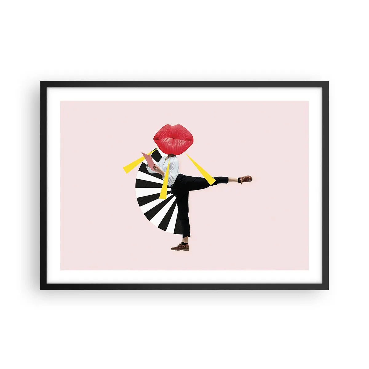 Plagát v čiernom ráme - Surrealistický pop-art - 70x50 cm