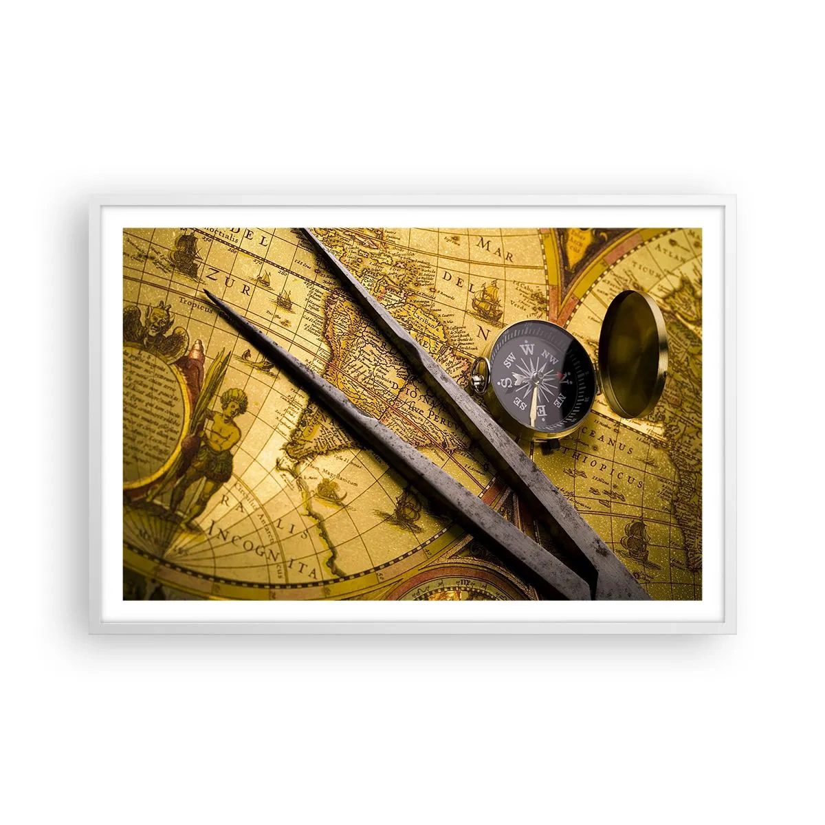 Plagát v bielom ráme - Kde sú tie poklady? - 91x61 cm