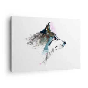 Obraz na plátne - Akvarelový vlk v minimalistickom štýle - 70x50cm - My o vlku - Moderná nástenná dekorácia do obývacej izby a spálne ARTTOR