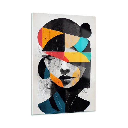 Obraz na skle - Pestrofarebný vnútorný portrét - 50x70 cm