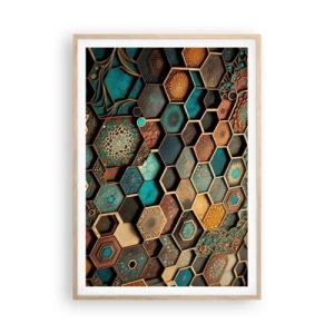 Plagát v ráme zo svetlého duba - Arabské ornamenty – variácia - 70x100 cm