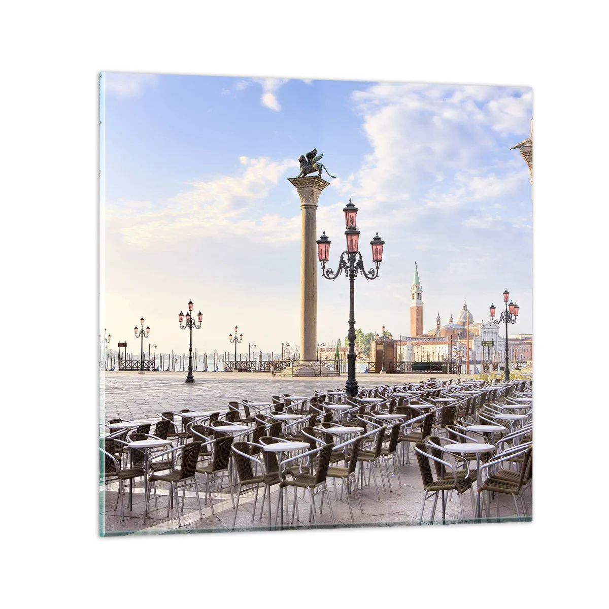 Obraz na skle - Pozývame, všetko pripravené - 40x40 cm