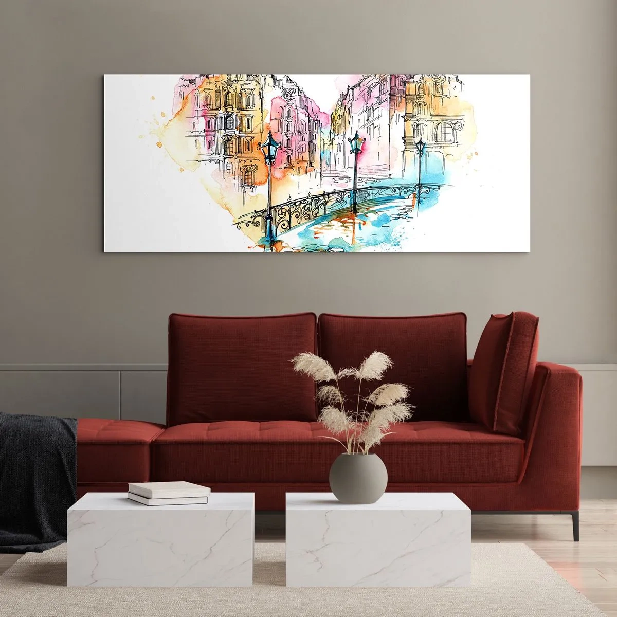 Obraz na skle - Srdce mesta - 100x40 cm
