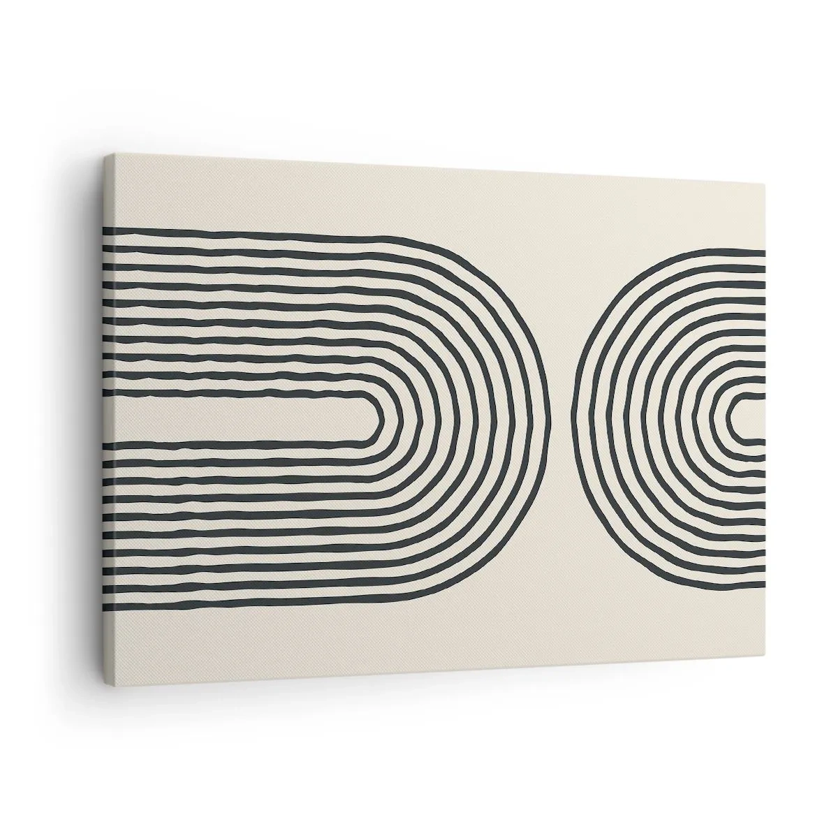 Obraz na plátne - Abstraktný geometrický vzor so symetrickými čiarami na svetlom pozadí - 70x50cm - Už čoskoro… - Moderná nástenná dekorácia do obývacej izby a spálne ARTTOR