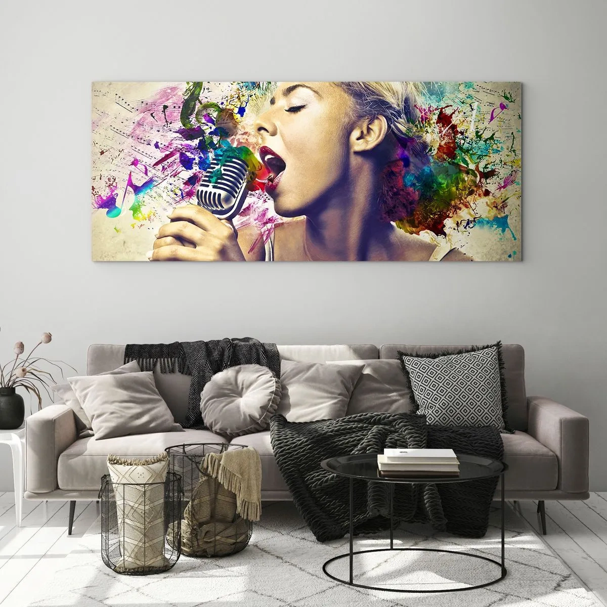 Obraz na skle - Pomaľovať hlasom svet - 140x50 cm