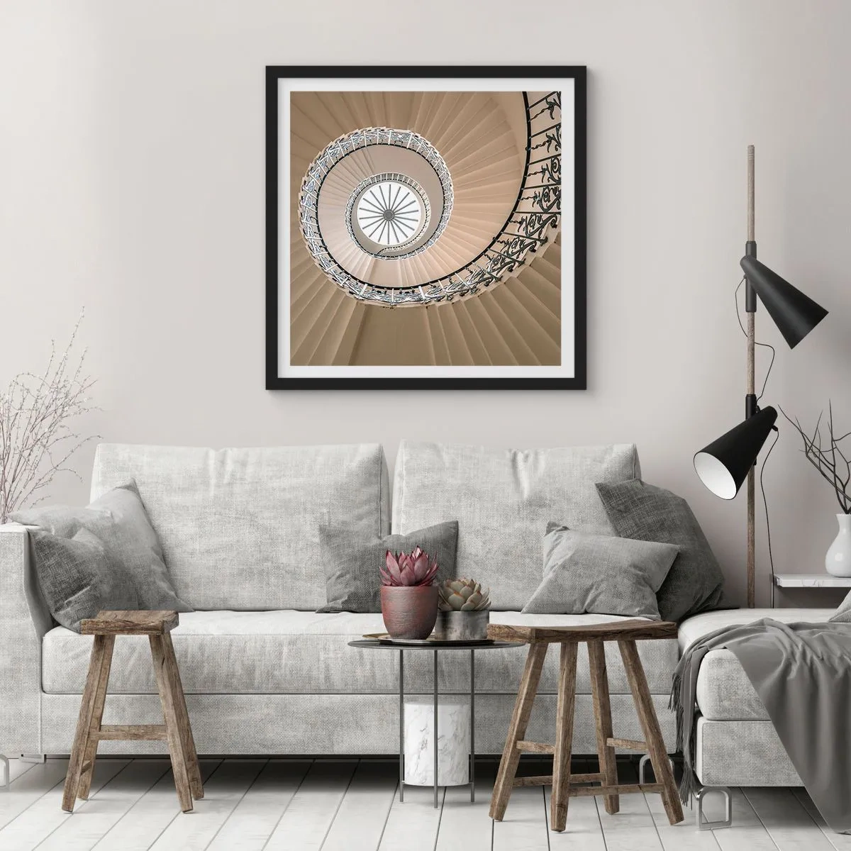 Plagát v čiernom ráme - Vnútri mušle - 50x50 cm