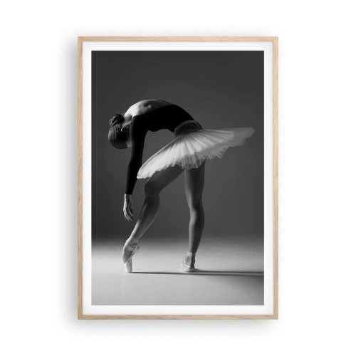 Plagát v ráme zo svetlého duba - Bella ballerina - 70x100 cm