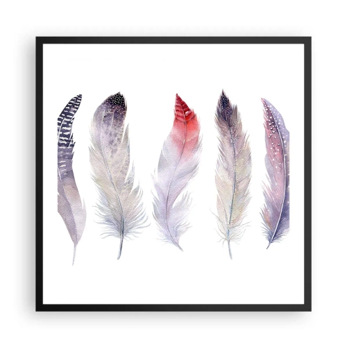 Plagát v čiernom ráme - Jemné ako rôznofarebná hmla - 60x60 cm