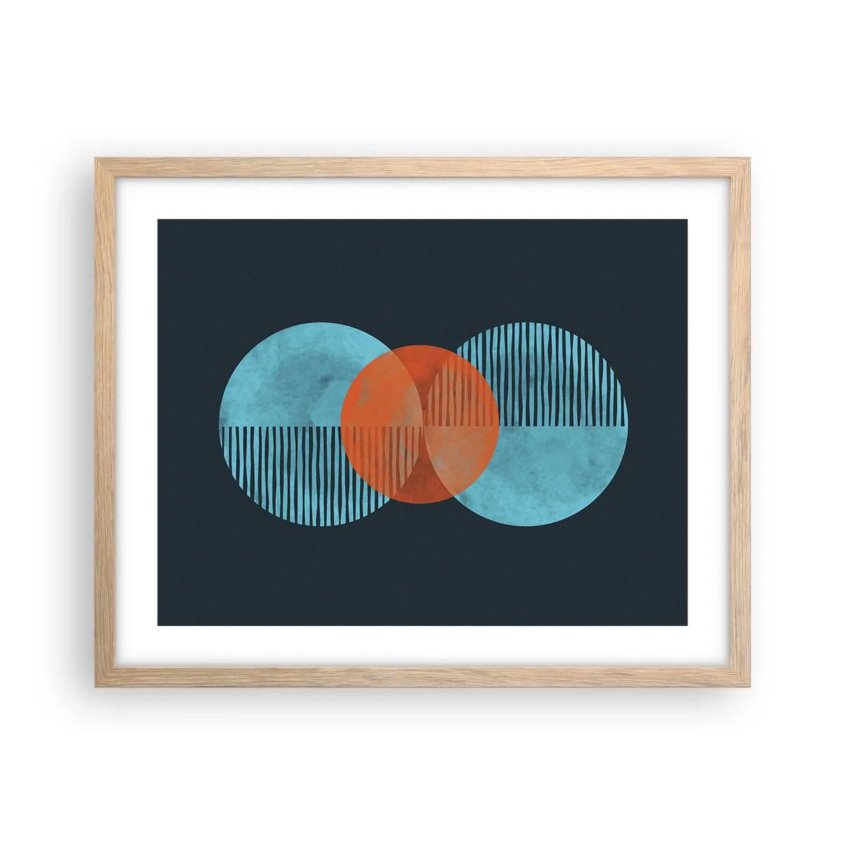 Plagát v ráme zo svetlého duba - Symetrická kompozícia - 50x40 cm