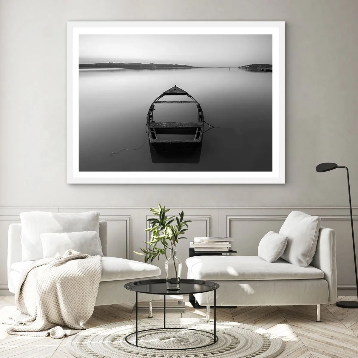 Plagát v bielom ráme - Túžba a melanchólia - 100x70 cm