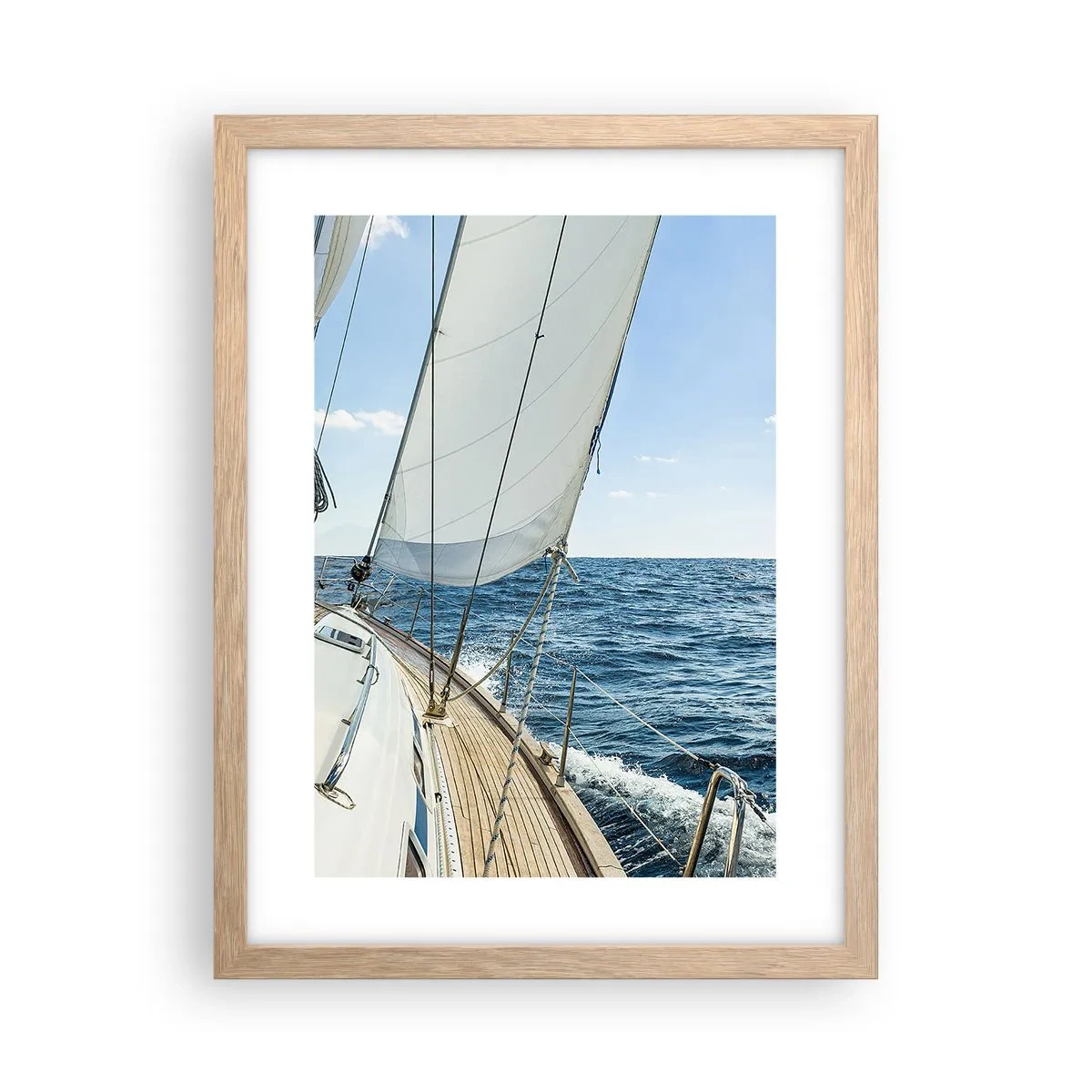 Plagát v ráme zo svetlého duba - Ahoj, dobrodružstvo - 30x40 cm